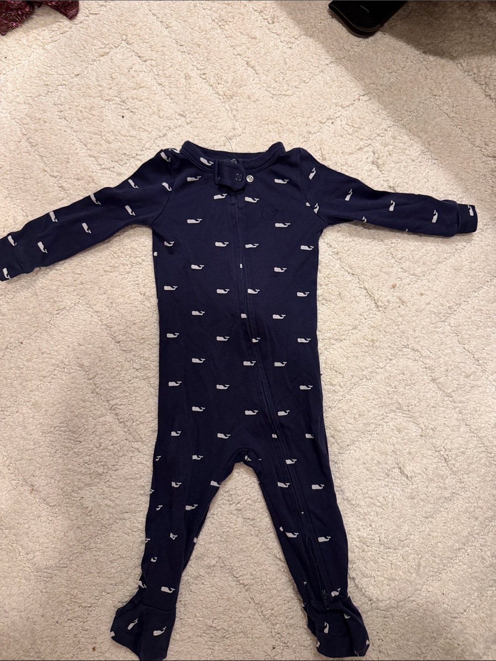 Vineyard Vines Navy Whale Footed One-Piece